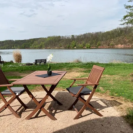 Nr 6 Pod Mit Terrasse Und Seeblick 캠프장 Langenbernsdorf